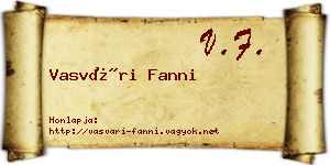 Vasvári Fanni névjegykártya