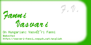 fanni vasvari business card